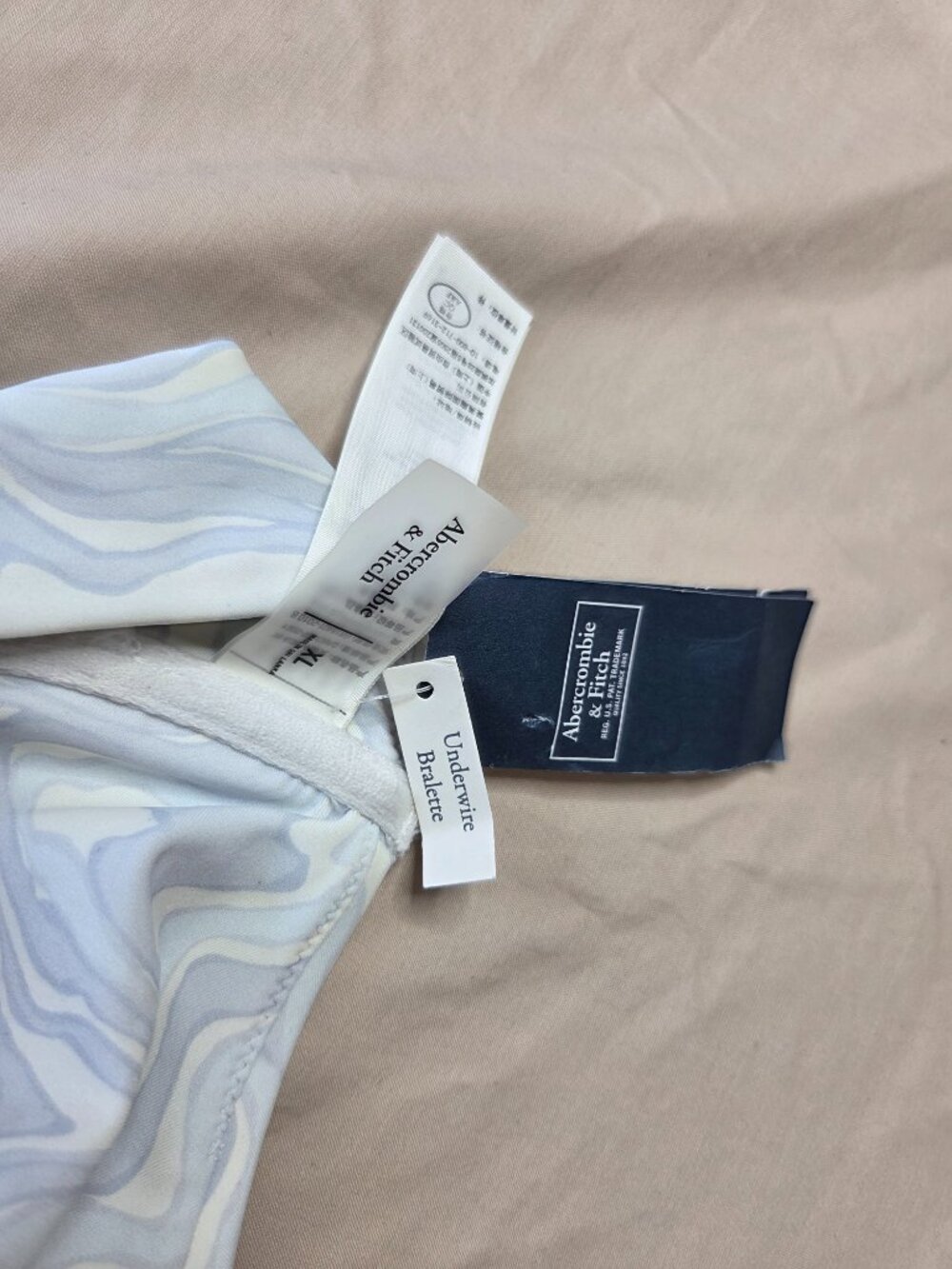 Abercrombie & Fitch NWT Bikini Set Wave Print Underwire Top + Moderate Bottom XL - Picture 8 of 15